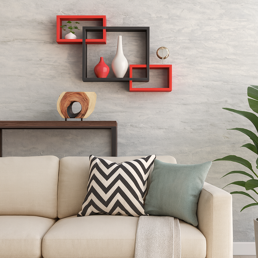 Intersection wall shelf